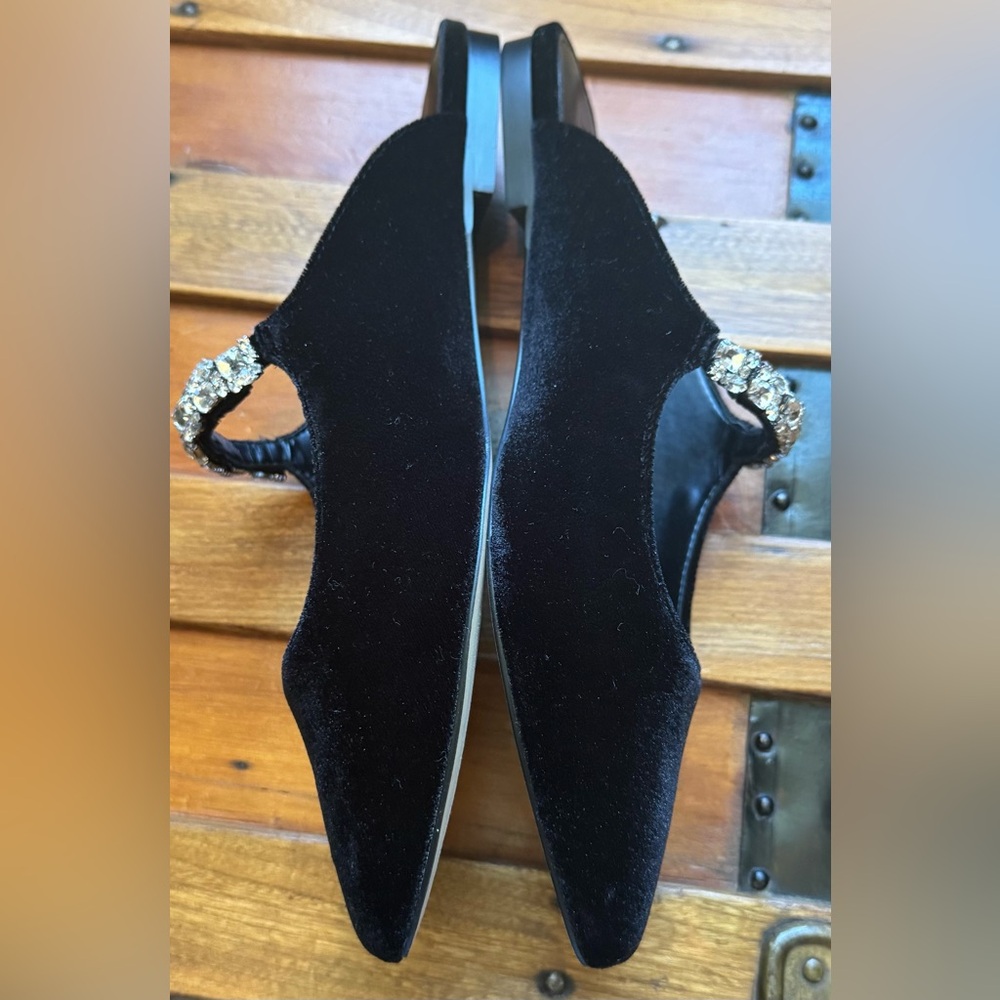 J. Crew Velvet Rhinestone Mules - Picture 4 of 7